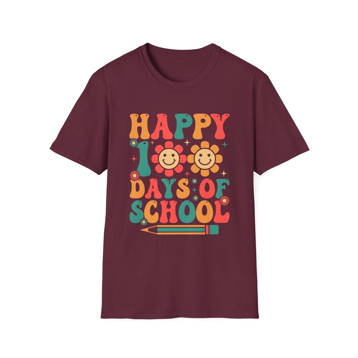 100 Days of School Shirt, Retro Teacher Tee, Kids 100 Days Shirt, 100 Days Celebration Tee, Fun School T-Shirt, Retro Graphic Design