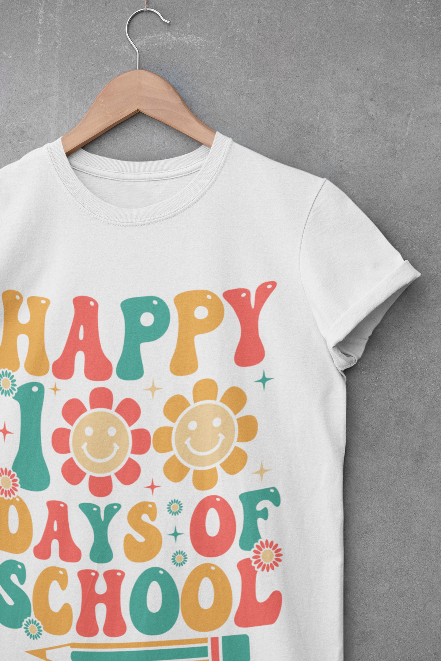 100 Days of School Shirt, Retro Teacher Tee, Kids 100 Days Shirt, 100 Days Celebration Tee, Fun School T-Shirt, Retro Graphic Design