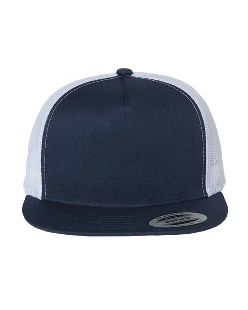 Five-Panel Classic Trucker Cap - Structured Snapback-Embroidered - Stitched Expressions