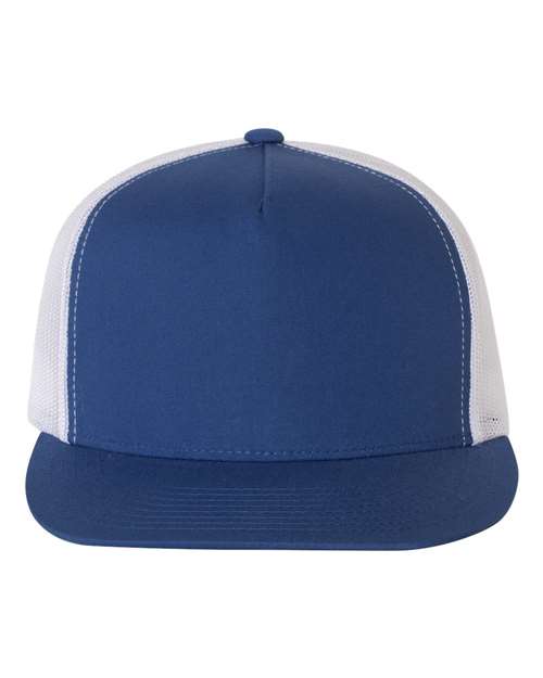 Five-Panel Classic Trucker Cap - Structured Snapback-Embroidered - Stitched Expressions