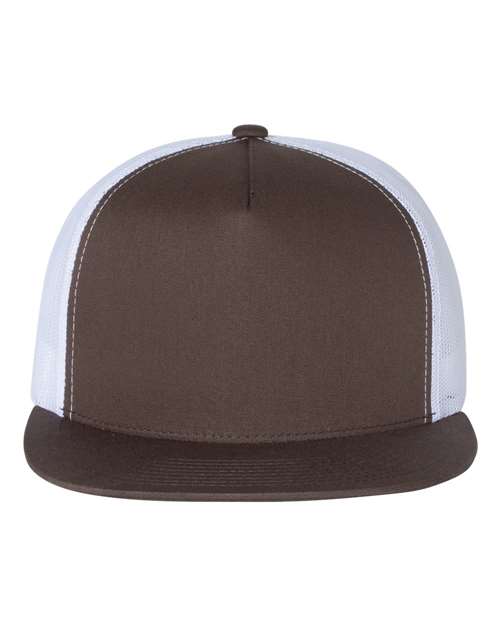 Five-Panel Classic Trucker Cap - Structured Snapback-Embroidered - Stitched Expressions