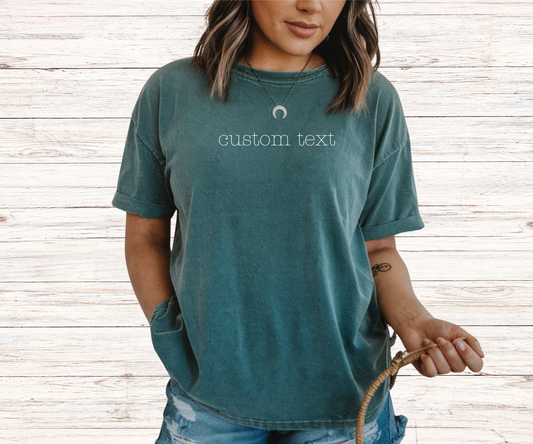 Personalized gift, Custom Comfort Colors T-Shirt, shirt for Mom 0r Dad, Bride tees, Bridesmaid gift, Bachelorette Party, Anniversary tee