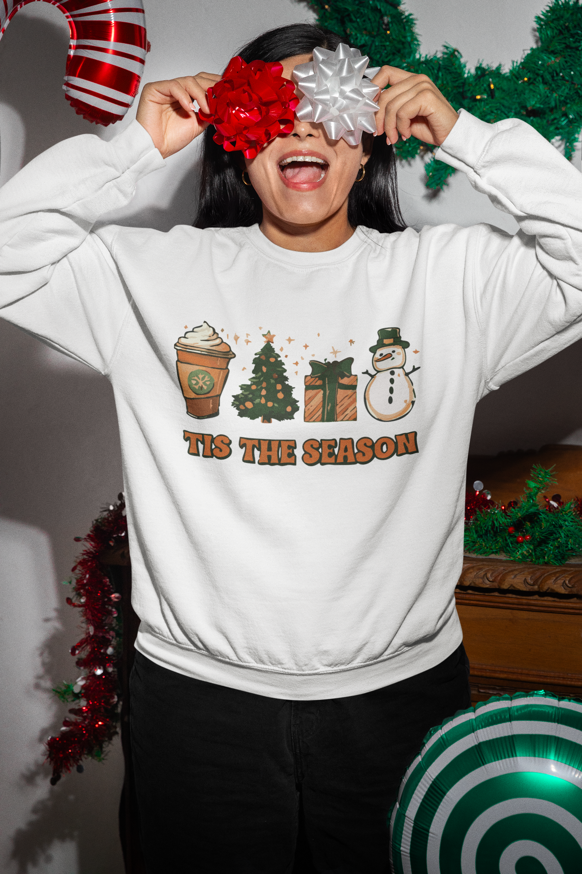 Festive Crewneck Sweatshirt for Holiday Season - Stitched Expressions