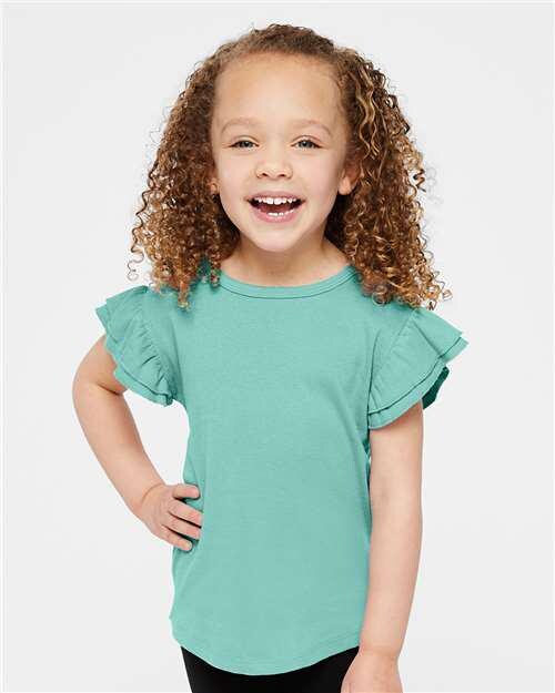 Customizable Toddler Flutter Sleeve Tee - Stitched Expressions