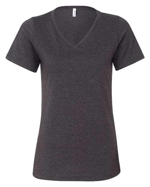 Customizable Womens Heather V-Neck Tee - Stitched Expressions