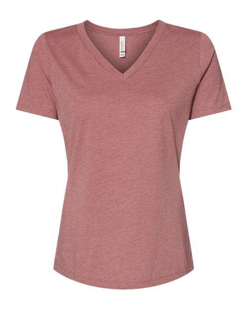 Customizable Womens Heather V-Neck Tee - Stitched Expressions