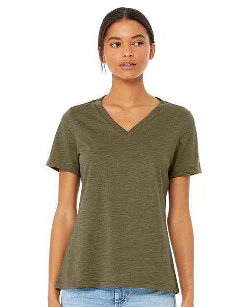 Customizable Womens Heather V-Neck Tee - Stitched Expressions