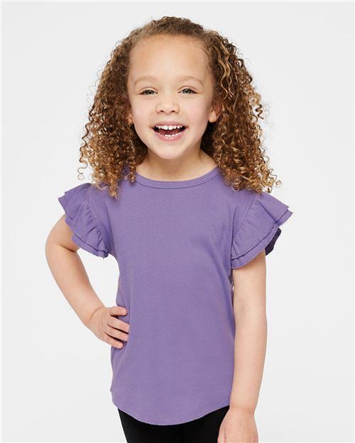 Customizable Toddler Flutter Sleeve Tee - Stitched Expressions