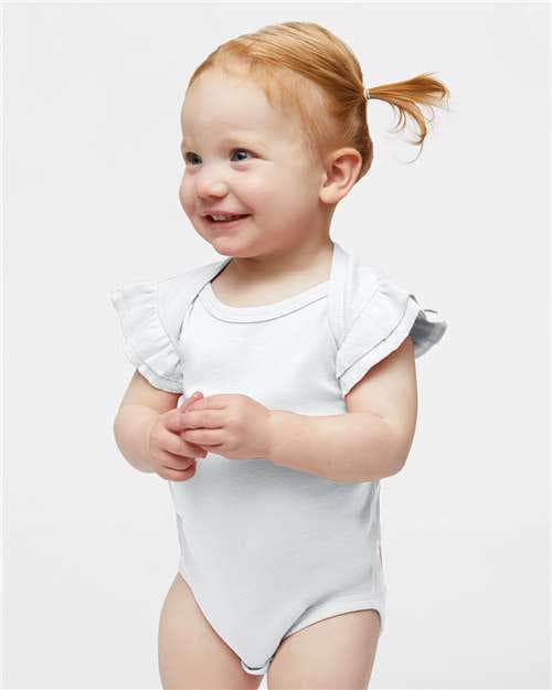 Infant Flutter Sleeve Baby Rib Bodysuit - Stitched Expressions